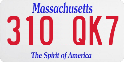 MA license plate 310QK7