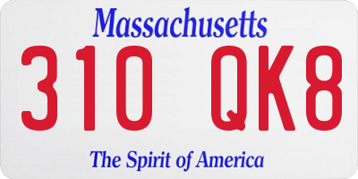 MA license plate 310QK8