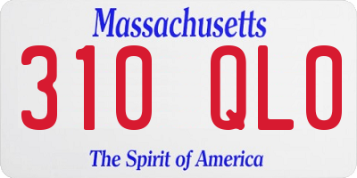 MA license plate 310QL0