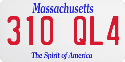 MA license plate 310QL4
