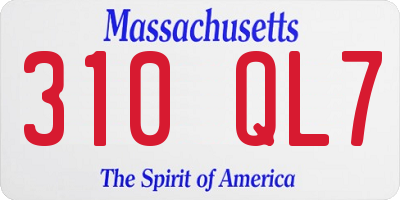 MA license plate 310QL7