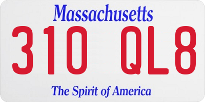 MA license plate 310QL8