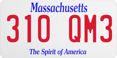 MA license plate 310QM3