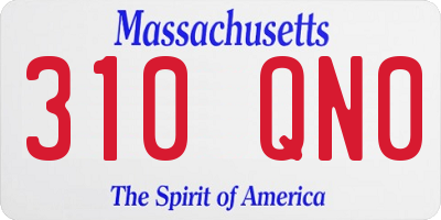 MA license plate 310QN0