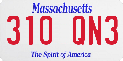 MA license plate 310QN3