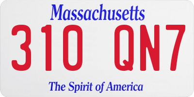 MA license plate 310QN7