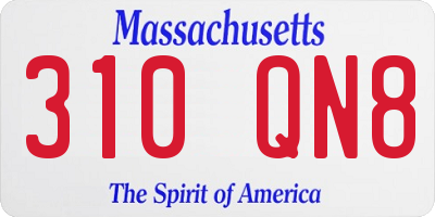 MA license plate 310QN8