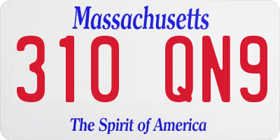 MA license plate 310QN9