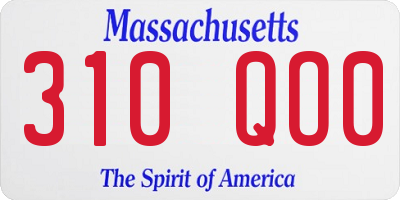 MA license plate 310QO0