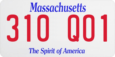 MA license plate 310QO1