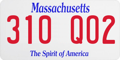 MA license plate 310QO2