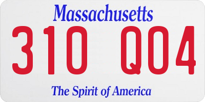 MA license plate 310QO4