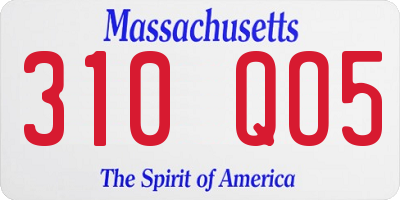 MA license plate 310QO5