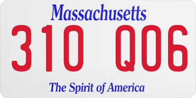MA license plate 310QO6