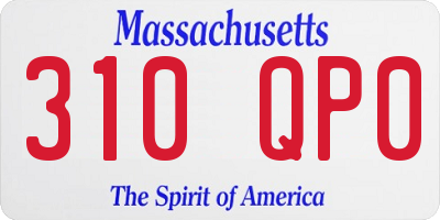 MA license plate 310QP0