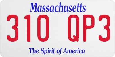 MA license plate 310QP3