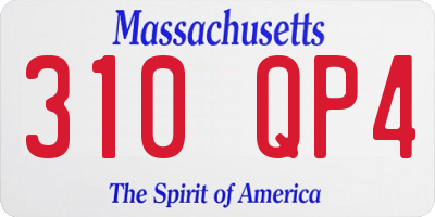 MA license plate 310QP4
