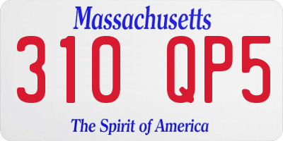 MA license plate 310QP5