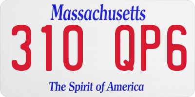 MA license plate 310QP6