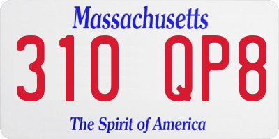 MA license plate 310QP8