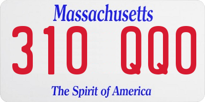 MA license plate 310QQ0