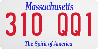 MA license plate 310QQ1
