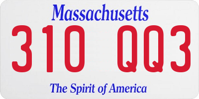 MA license plate 310QQ3