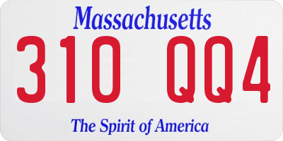 MA license plate 310QQ4