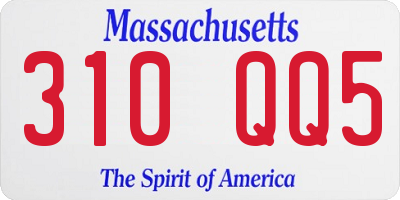MA license plate 310QQ5