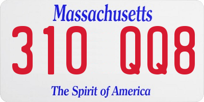 MA license plate 310QQ8