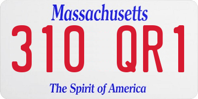 MA license plate 310QR1