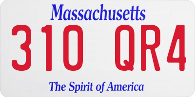 MA license plate 310QR4