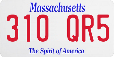 MA license plate 310QR5