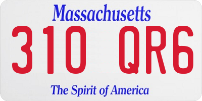 MA license plate 310QR6