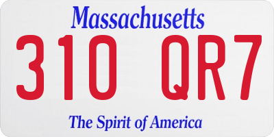 MA license plate 310QR7