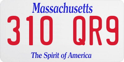 MA license plate 310QR9