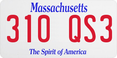 MA license plate 310QS3