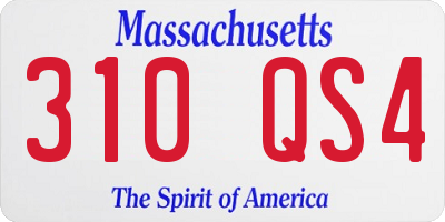 MA license plate 310QS4
