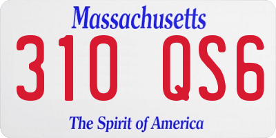 MA license plate 310QS6