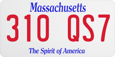 MA license plate 310QS7