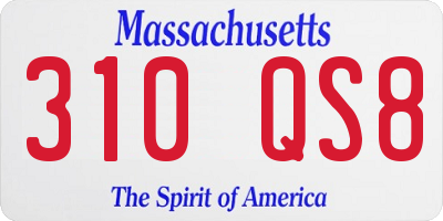 MA license plate 310QS8