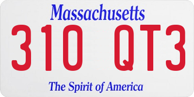 MA license plate 310QT3