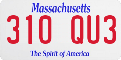 MA license plate 310QU3