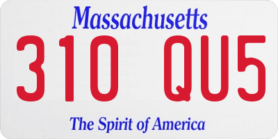 MA license plate 310QU5