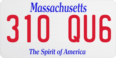 MA license plate 310QU6