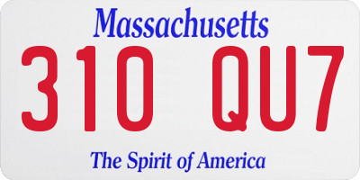 MA license plate 310QU7
