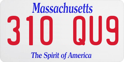 MA license plate 310QU9