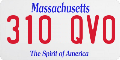 MA license plate 310QV0