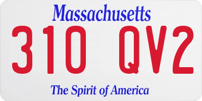 MA license plate 310QV2
