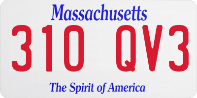 MA license plate 310QV3